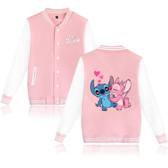 Lilo Stitch Varsity Baseball Bomber Jacket, Men Women Hip Hop Harajuku Jackets Kids Boys Girls Single Coats