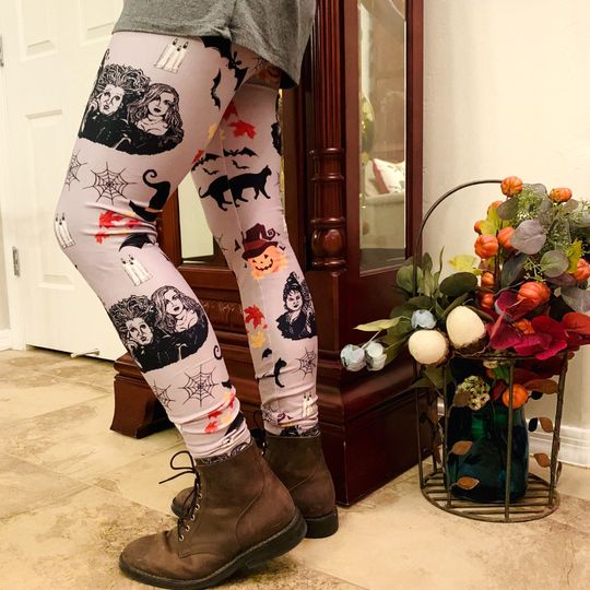 Hocus Pocus Leggings, Disney Halloween Leggings, Magic Yoga Pants, Summer Yoga Leggings, Leggings for Disney Fans, Hocus Pocus Inspired Men Clothing