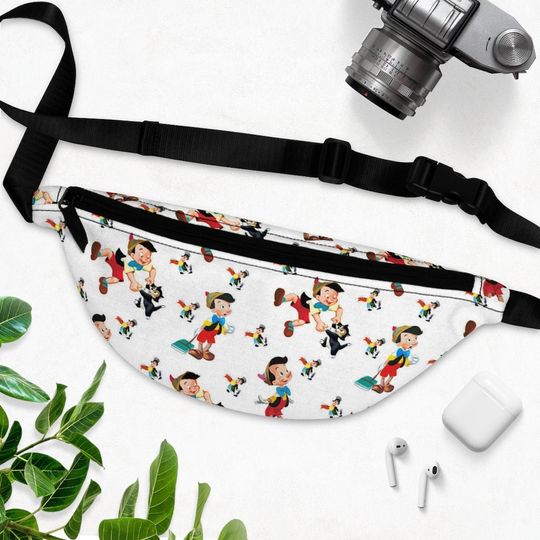 Disney Pinocchio and Figaro Fanny Pack, Disney Fanny Pack, Pinocchio Bag, Disneyland Bag, Disney Bag, Pinocchio Fanny Pack, Figaro Bag