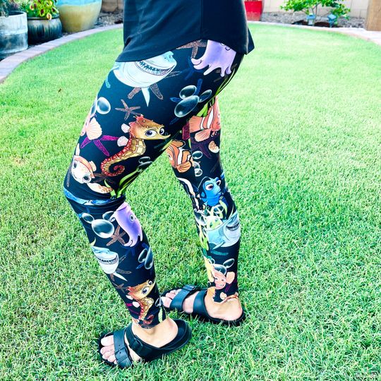 Finding Nemo Leggings, Magic Yoga Pants, Summer Yoga Leggings, Leggings for Disney Fans, Finding Nemo Inspired Men Clothing