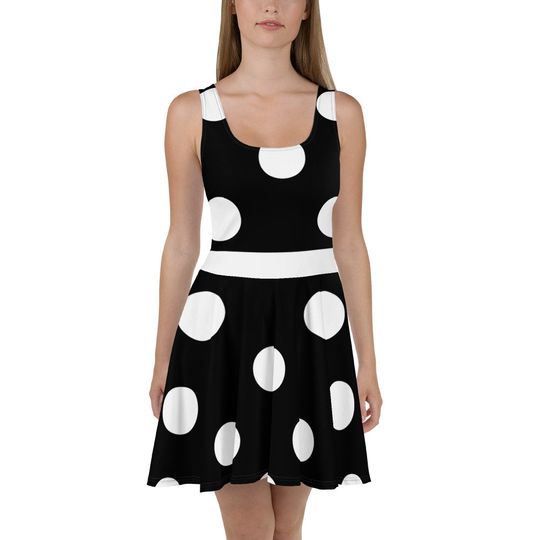 Muted Mouse Skater Dress, Disney Skater Dress, Sleeveless Camisole Skater Dress, All Over Print Skater Dress