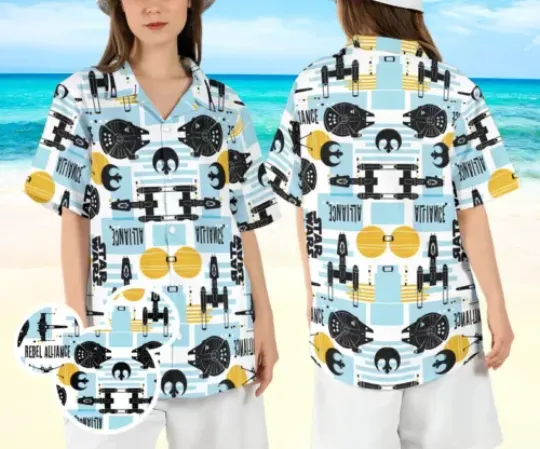 Star Wars Rebel Alliance 3D HAWAII SHIRT, Button Downs Shirt for Men, Disneyland Summer Hawaii Shirt