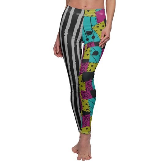 The Nightmare Before Christmas, Jack and Sally Ugly Leggings, Disney Leggings for Women, Disney Cosplay Leggings, Disney Halloween Leggings