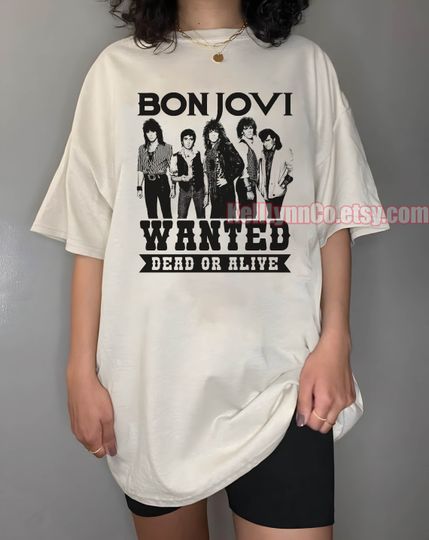 Bon Jovi Rock Band Jovi Bon Cotton T-shirt, Hoody Kids Child Tote Bag Short sleeve Tshirt, Oversized Men Women Unisex Shirt
