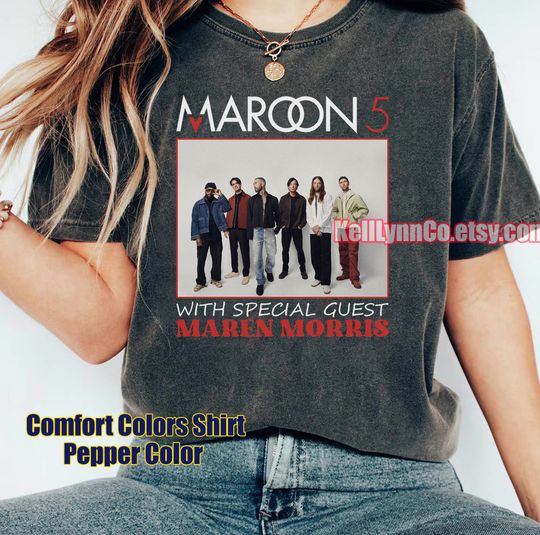 Maroon 5 2024 Tour Cotton Shirt, Maroon 5 Band Fan Shirt, Maroon 5 Concert Shirt For Fan, Maroon 5 Tee Gift