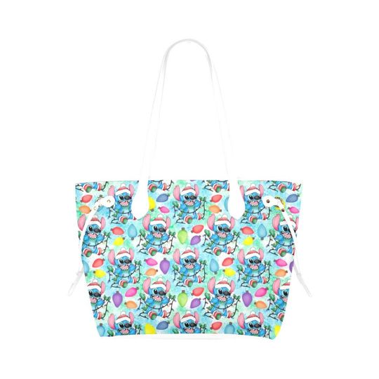 Women Stitch Christmas Leather Tote Bags | Stitch Bags | Stitch Bag | Stitch Christmas Bags | Disney Christmas Bag | Lilo and Stitch Christmas