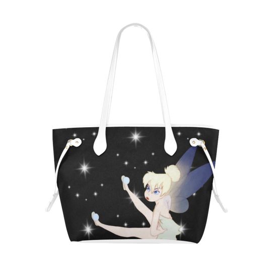 Women Tinker Bell Leather Tote Bags | Tinker Bell Bags | Tinker Bell Tote Bag | Peter Pan Tote Bags | Tinker Bell Bag | Disney Bags Disneyland Tote