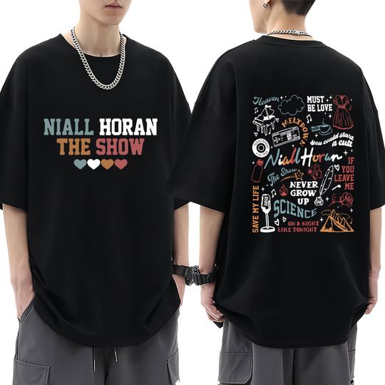 Niall Horan The Show Live on Tour 2024 Print T-Shirt Men Hip Hop Fashion Short Sleeve Cotton Casual Summer Streetwear