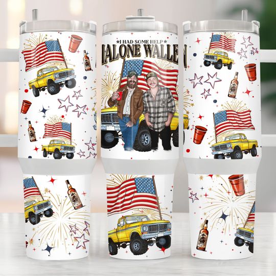 Malone, Wallen, Had Some Help 40oz Tumbler, Post, Morgan, American Flag, Tumbler Cup, Gift for Her, Summer Time, Country Music, Team Work