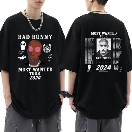 Bad Bunny T Shirt 2024 Most Wanted Tour Nadie Sabe Lo Que Va A Pasar Manana Cotton T-Shirt