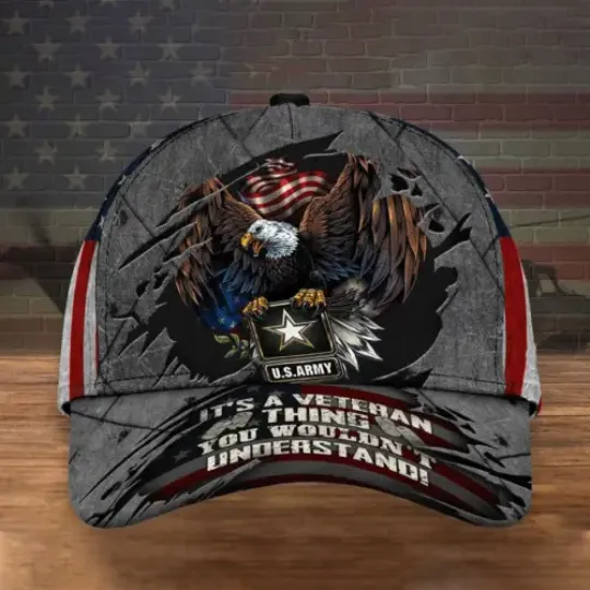 Eagle US Army Veteran Classic Baseball Cap, Gift Ideas, Dad Gift