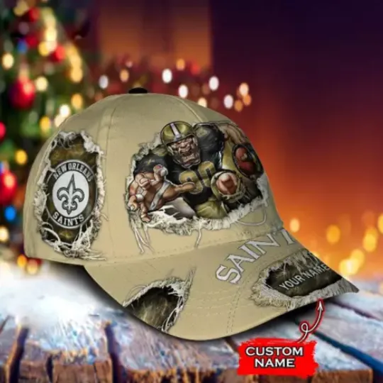 New Orleans Saints football Personalized Printed Classic Baseball Cap, Gift Ideas, Dad Gift