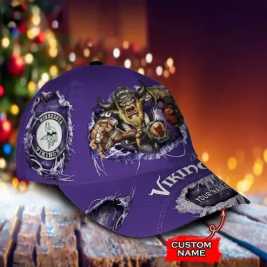Minnesota Vikings football Personalized Printed Classic Baseball Cap, Gift Ideas, Dad Gift