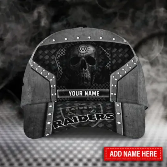 Las Vegas Raiders and Skull Personalized Classic Cap. Gift For Fans.