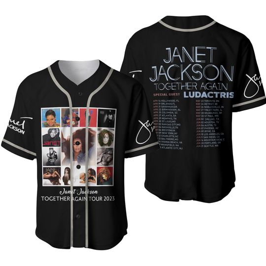 Janet Jackson Baseball Jersey Shirt, Together Again Tour Shirt