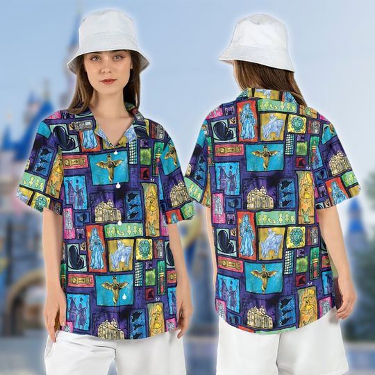 3D Haunted Mansion Stretching Room Hawaiian Shirt, Haunted Mansion Hawaii Shirt