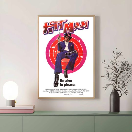 Hit Man Movie Poster, Canvas, Wall Decor, Wall Art, Movie Poster Art Printing, Art Poster for Gift