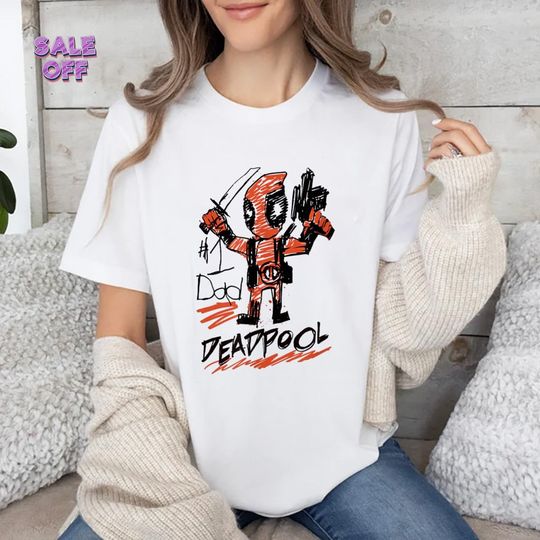 Dadpool Funny Shirt, Deadpool Sketch Father's Day Shirt, Cotton Shirt, Trending Fashion