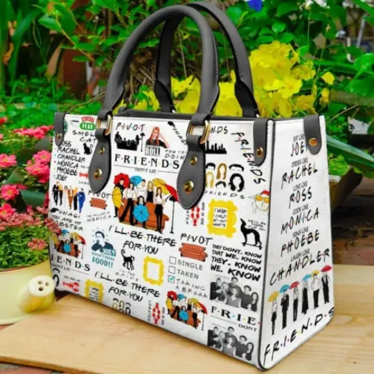 Friends TV Show Printing Women Leather Shoulder Handbag, Hot Movie Ladies Casual Handbag, TV Show Gifts