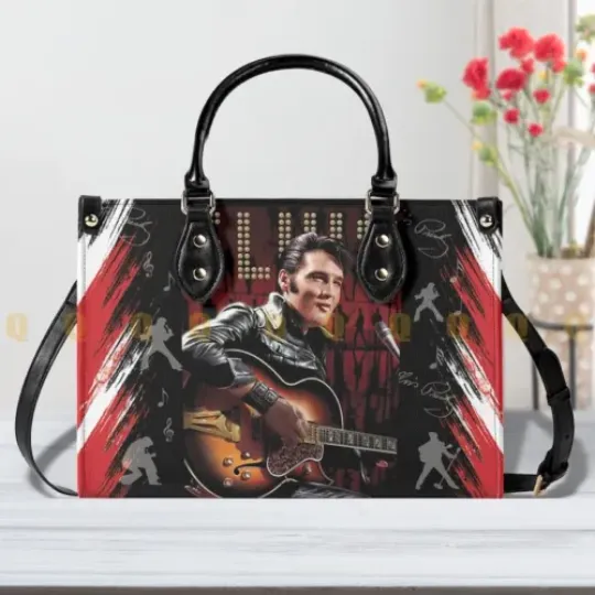 Elvis Presley Women Leather Shoulder Handbag, Ladies Casual Handbag, Music Lover Gifts