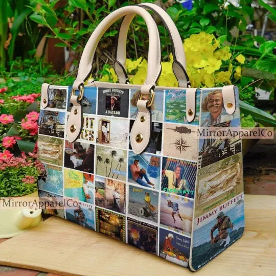 Jimmy buffett  Women Leather Shoulder Handbag, Ladies Casual Handbag, Music Lover Gifts