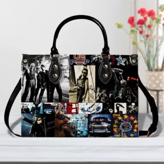 U2 Band Tour  Women Leather Shoulder Handbag, Ladies Casual Handbag, Music Lover Gifts
