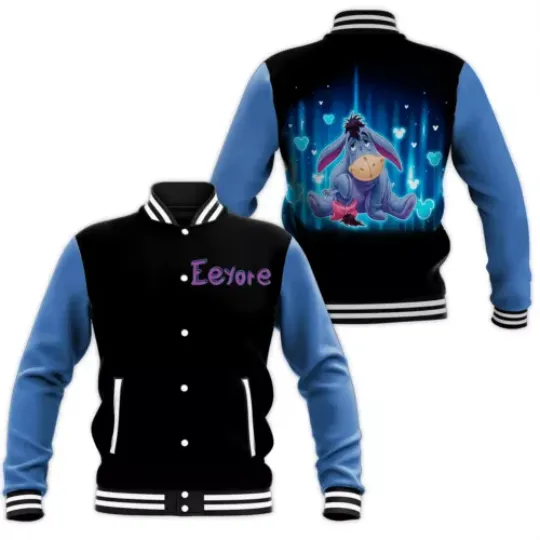 Winnie The Pooh Cartoon Movie Pooh Eeyore Lovers Gift For Fans Baseball Jacket, The Pooh Jacket, Disney Baseball Jacket, Cartoon Movie Jacket