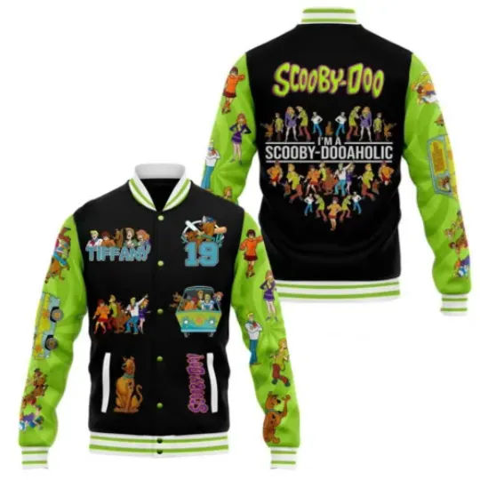 Personalized Scooby Doo Characters I'm A Scooby Dooaholic Baseball Jacket, Scooby Doo Baseball Jacket, Disney Baseball Jacket, Cartoon Movie Jacket