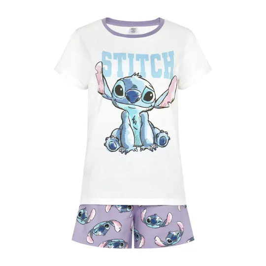 Stitch Unisex T shirt Shorts Set, Disney Comfortable Sleepwear For Kids and Adult, 2 piece/set, Disney Merch