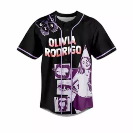 Olivia Rodrigo Guts World Tour Baseball Jersey, Olivia Rodrigo Merch, Stevie Nicks Guts 2024 Shirt, Music Short Sleeve Shirt, Gift For Fan All Size