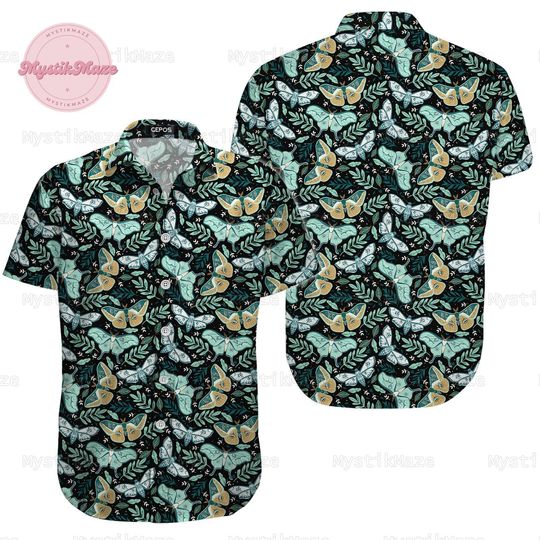 Butterflies Button Shirt, Butterfly Hawaiian Shirt, Butterflies Summer Shirt, Butterfly Vacation Shirt, Butterflies Aloha Shirts Men
