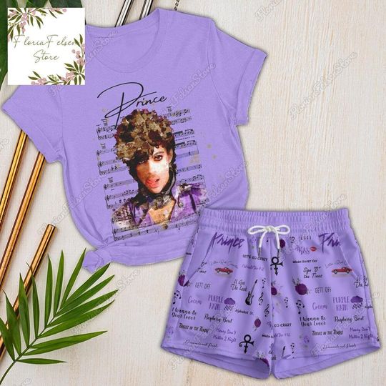 Prince Short Pajama Set for Adult Kids, Round Neck Short Sleepwear, 2 PCS/Set, Cartoon Merch, Summer Shorts
