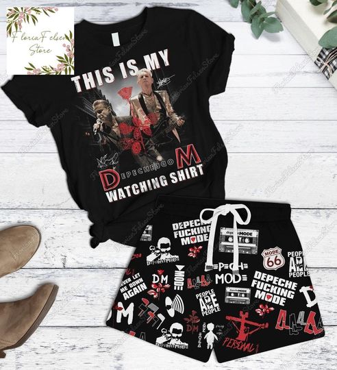 Depeche Mode Short Pajama Set for Adult Kids, Round Neck Short Sleepwear, 2 PCS/Set, Cartoon Merch, Summer Shorts