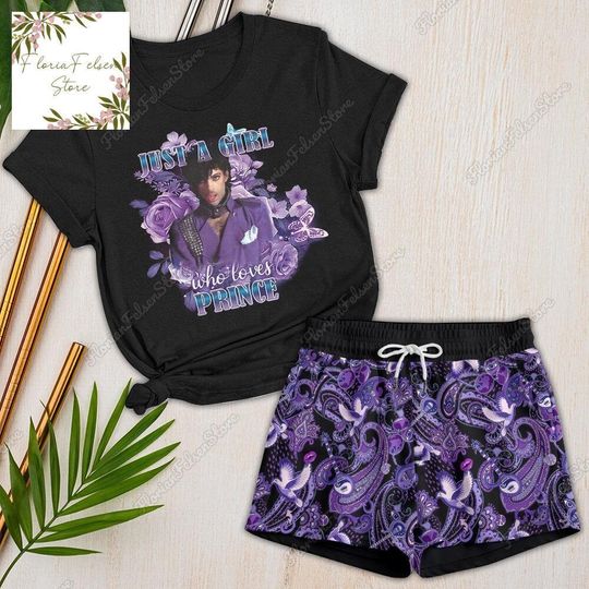 Prince Short Pajama Set for Adult Kids, Round Neck Short Sleepwear, 2 PCS/Set, Cartoon Merch, Summer Shorts