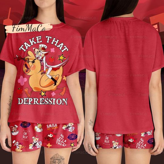 Hazbin Hotel Short Pajama Set for Adult Kids, Round Neck Short Sleepwear, 2 PCS/Set, Cartoon Merch
