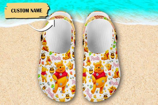 Custom Honey Bear Clog, Bear Movie Clogs, Cute Bear Sandals, Funny Bear Sandals, Funny Bear Shoes, Magic World Shoes, Cartoon Fan Gift