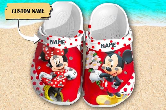 Custom Mouse Couple Clog, Mouse Movie Clogs, Couple Sandals, Mouse Sandals, Mouse Shoes, Magic World Shoes, Cartoon Fan Gift