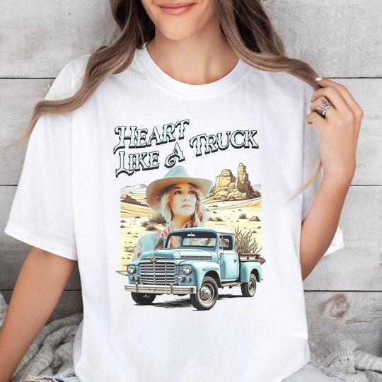 Heart Like A Truck Comfort Colors Lainey Wilson T-Shirt for Fan of Country Music and Bell Bottoms Concert Tee with Wildflowers Wild Horses
