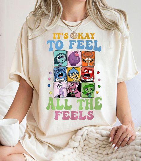 Funny Disney Inside Out Shirt, It'S Okay To Feel All The Feels Shirt, Mental Health Tee, Disney Inside Out 2 Movie 2024, Magic Kingdom
