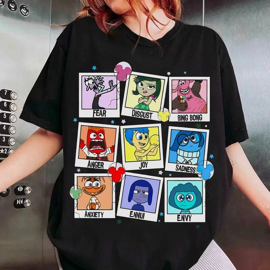 Disney Inside Out Characters Shirt, Inside Out 2 Movie 2024 T-shirt, Joy Sadness Anger Envy Tee, Funny Magic Kingdom, Disney Family Trip