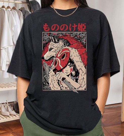 Princess Mononoke Cotton Tshirt, Ghibli Shirt, Hayao Miyazaki, Studio Ghibli Gift, Mononoke Shirt Shirt, Ghibli Cartoon Shirt, Gift For Women and Men