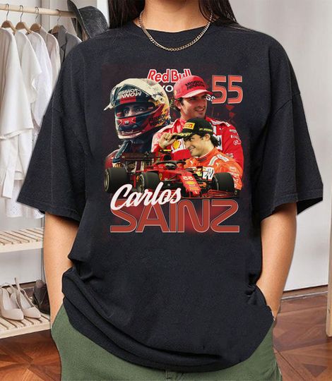 Limited Carlos Sainz Vintage T-Shirt, Gift For Woman and Man Unisex T-Shirt, Short Sleeve T-Shirt, Retro 90's Fans Tee, Gift For Him and Her