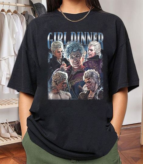 Limited Astarion Baldurs Gate 3 Girl Dinner Vintage Cotton T-Shirt, Gift For Women and Man Unisex T-Shirt, Retro 90's Fans Tee, Gift For Him and Her