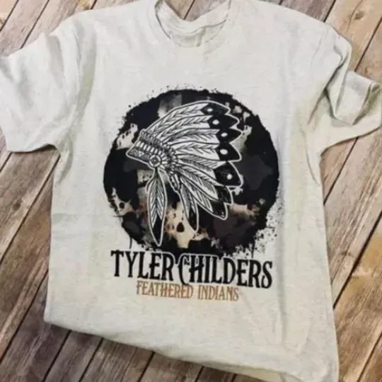 Tyler Childers Tshirt FEATHERED INDIANS Cotton Unisex T-shirt | All Size Available | Summer Casual Tee