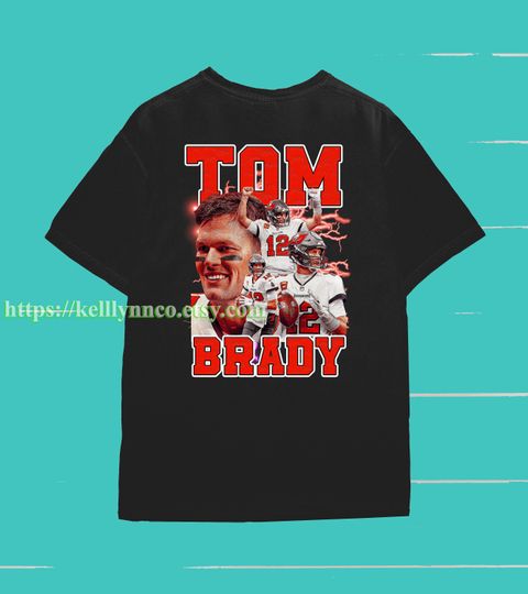 Tom Brady Football Season GOAT Quarterback Cotton T-Shirt - Gift For Woman and Man Unisex T-Shirt, Short Sleeve T-Shirt, Retro 90's Fans Tee, Gift For Him and Her - All size