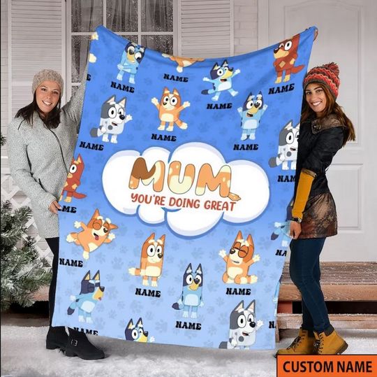 Discover Custom Name Blanket, BlueyDad Soft Cozy Throw Blanket  for men, women, kids, Trending Gifts