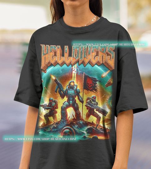 Limited Helldivers 2 Vintage T-Shirt, Gift For Women and Man Unisex T-Shirt