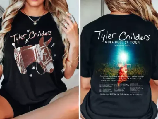 Tyler Childers Mule Pull '24 Tour 2024 Unisex Short Sleeve Shirt | All Size Available | Soft Cotton Tee | 2024 Music Tour Cosume