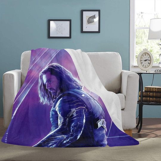 Winter Soldier Blanket Fleece Avengers Sebastian Stan Travelling Super Hero Birthday Gifts Anniversary