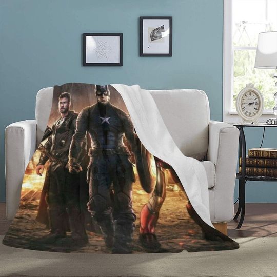 HUGE BEST PRICE Avengers Blanket Thor Captain America Iron Man Fleece Travelling Super Hero Birthday Gifts Fathers Mothers Day